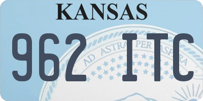 KS license plate 962ITC