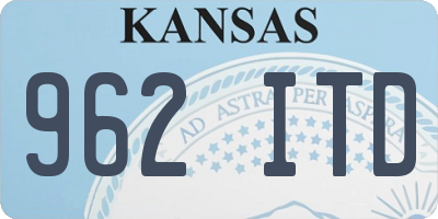 KS license plate 962ITD