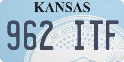 KS license plate 962ITF