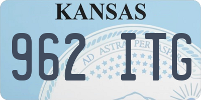 KS license plate 962ITG
