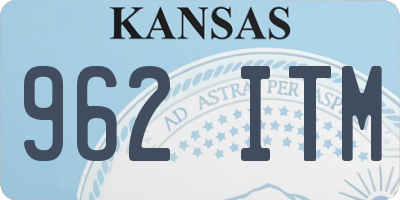 KS license plate 962ITM