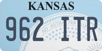 KS license plate 962ITR