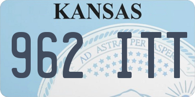 KS license plate 962ITT