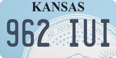 KS license plate 962IUI