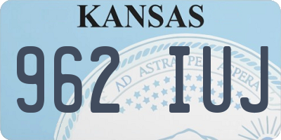 KS license plate 962IUJ