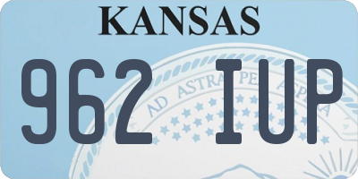 KS license plate 962IUP