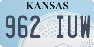 KS license plate 962IUW