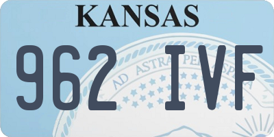 KS license plate 962IVF