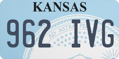 KS license plate 962IVG