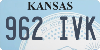 KS license plate 962IVK