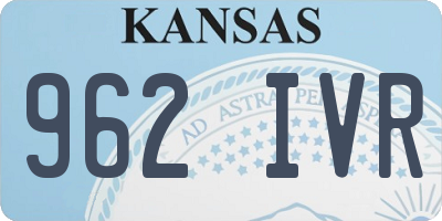 KS license plate 962IVR