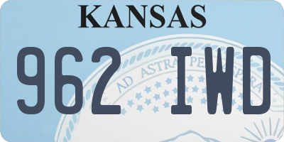 KS license plate 962IWD