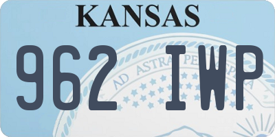 KS license plate 962IWP