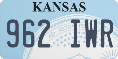 KS license plate 962IWR