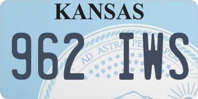 KS license plate 962IWS