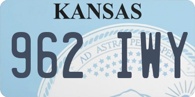 KS license plate 962IWY