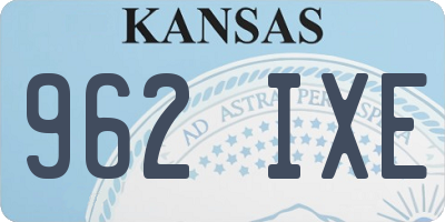 KS license plate 962IXE