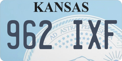KS license plate 962IXF