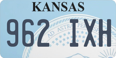KS license plate 962IXH