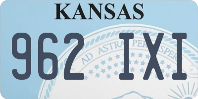 KS license plate 962IXI