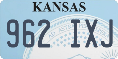 KS license plate 962IXJ