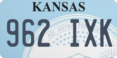 KS license plate 962IXK