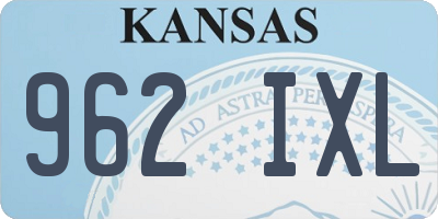 KS license plate 962IXL