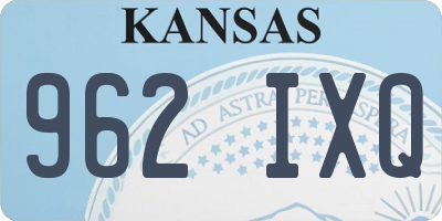 KS license plate 962IXQ