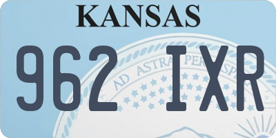 KS license plate 962IXR