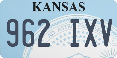 KS license plate 962IXV