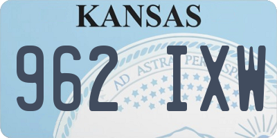 KS license plate 962IXW