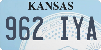 KS license plate 962IYA