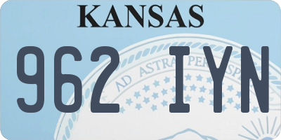 KS license plate 962IYN