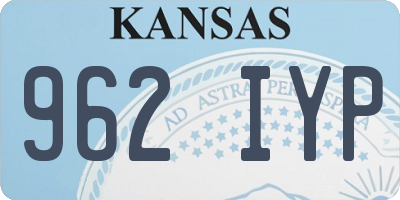 KS license plate 962IYP
