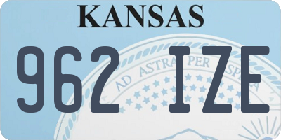 KS license plate 962IZE