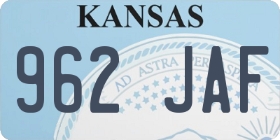 KS license plate 962JAF