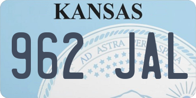 KS license plate 962JAL