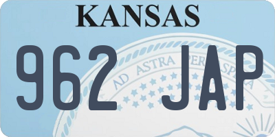 KS license plate 962JAP