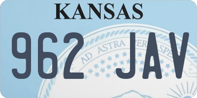KS license plate 962JAV
