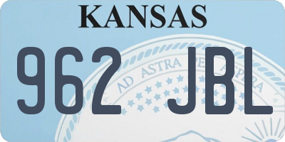 KS license plate 962JBL