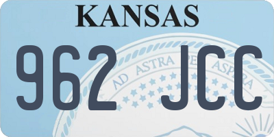 KS license plate 962JCC