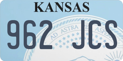 KS license plate 962JCS