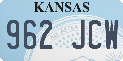 KS license plate 962JCW