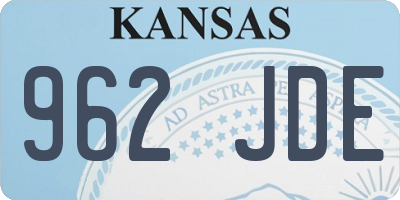 KS license plate 962JDE