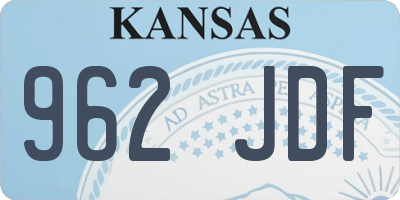 KS license plate 962JDF