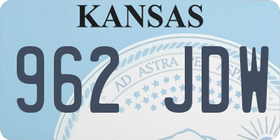 KS license plate 962JDW