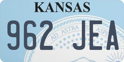 KS license plate 962JEA