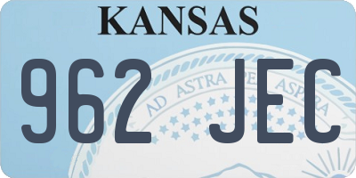 KS license plate 962JEC