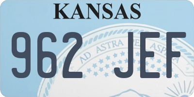 KS license plate 962JEF