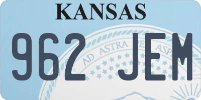 KS license plate 962JEM